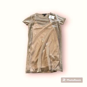 Forever 21 sheer dress with slip rose gold color NWT